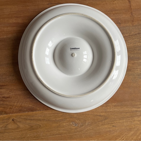 Crate&Barrel Round Chip and Dip Serving Dish Ceramic Bright White Porcelain Bowl - Picture 3 of 6
